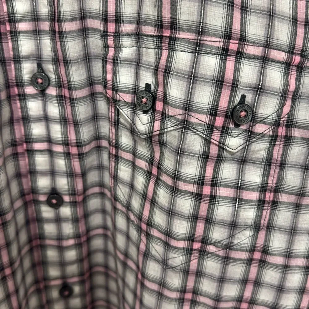 Burberry Woman’s Black Label Japan Long Sleeve Blouse Plaid w/Metallic Thread. - Picture 4 of 10